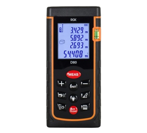 Лазерный дальномер RGK D80 (с поверкой) Лазерный дальномер RGK D80 (с поверкой)